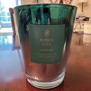 Threshold Sleigh Ride Holiday Candle Green Silver NWT
